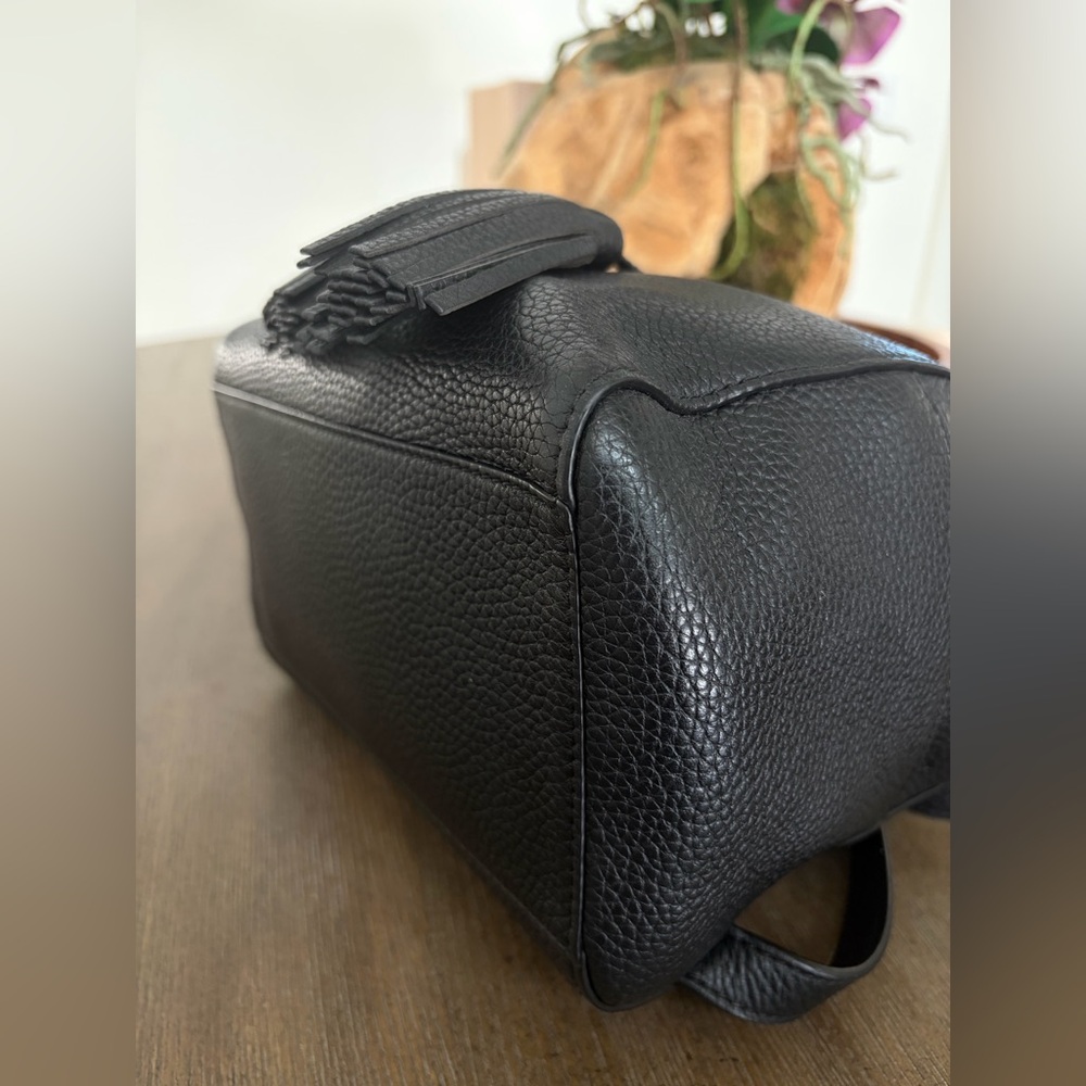 Tory Burch Thea Mini Backpack Black Pebbled Leather - Picture 9 of 16
